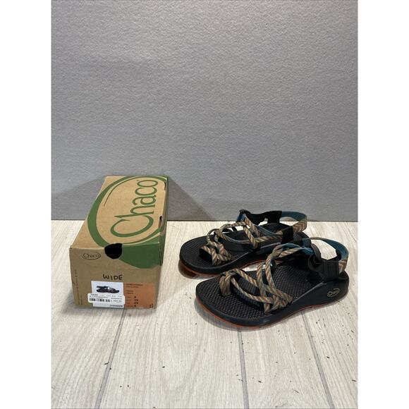 Chaco ZX/2 Yampa Dual Strap Classic Sandals Vibram Sole Fiesta Rainbow SZ 8 Wide - Picture 1 of 10